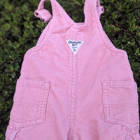 Set of 2  pink corduroy bib overalls size 9 Months - Picture 7 of 10